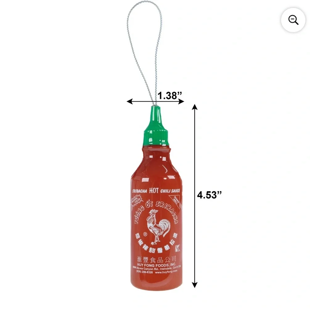 Sriracha Hot‎ Chili Sauce Decoupage Christmas Tree Ornament Novelty New With Tag